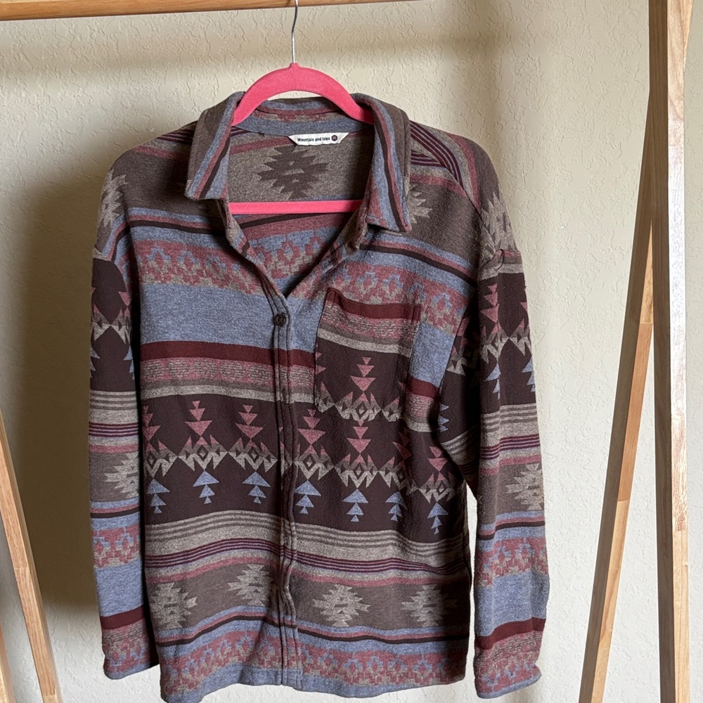 Women's Multicolor Button Down Shirt